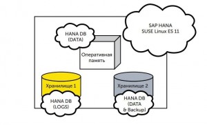 База данных в SAP HANA, как правило, расположена на различных типах хранилищ