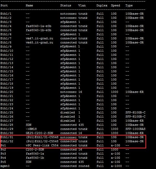 Отключение ISL между коммутаторами Cisco Nexus - 2