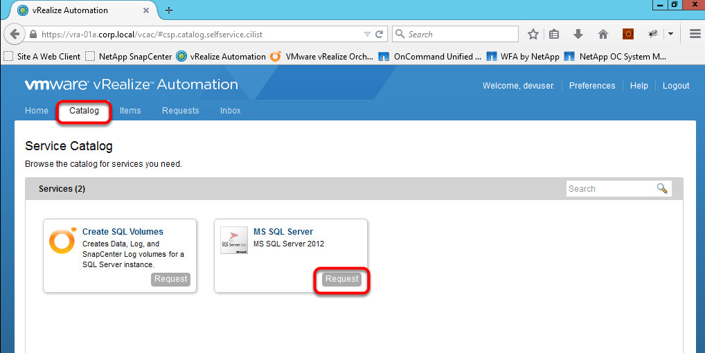  Работа с Service Catalog