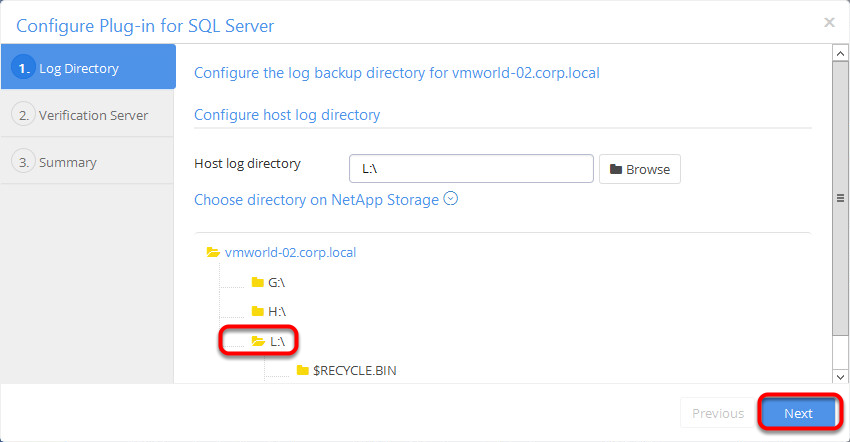 Конфигурация директории host log