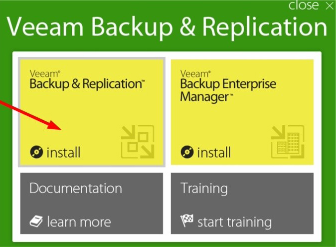 Запуск мастера установки Veeam Backup & Replication