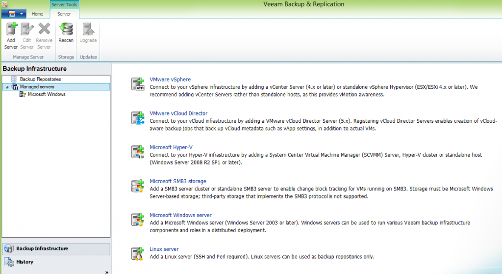 Первоначальный запуск Veeam Backup & Replication
