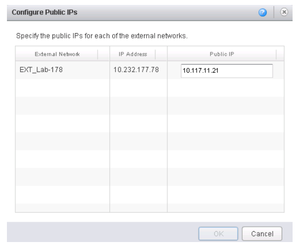 Пример конфигурации публичного IP-адреса