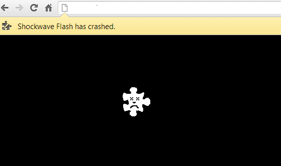 shockwave Flash has crashed