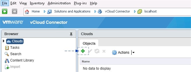 Панель управления облаками Clouds в vSphere Client