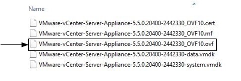 Содержимое архива vCenter Server Appliance
