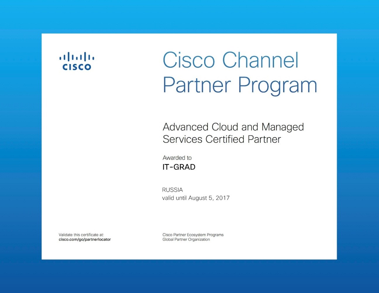 Cisco Cloud and Managed Services Advanced 